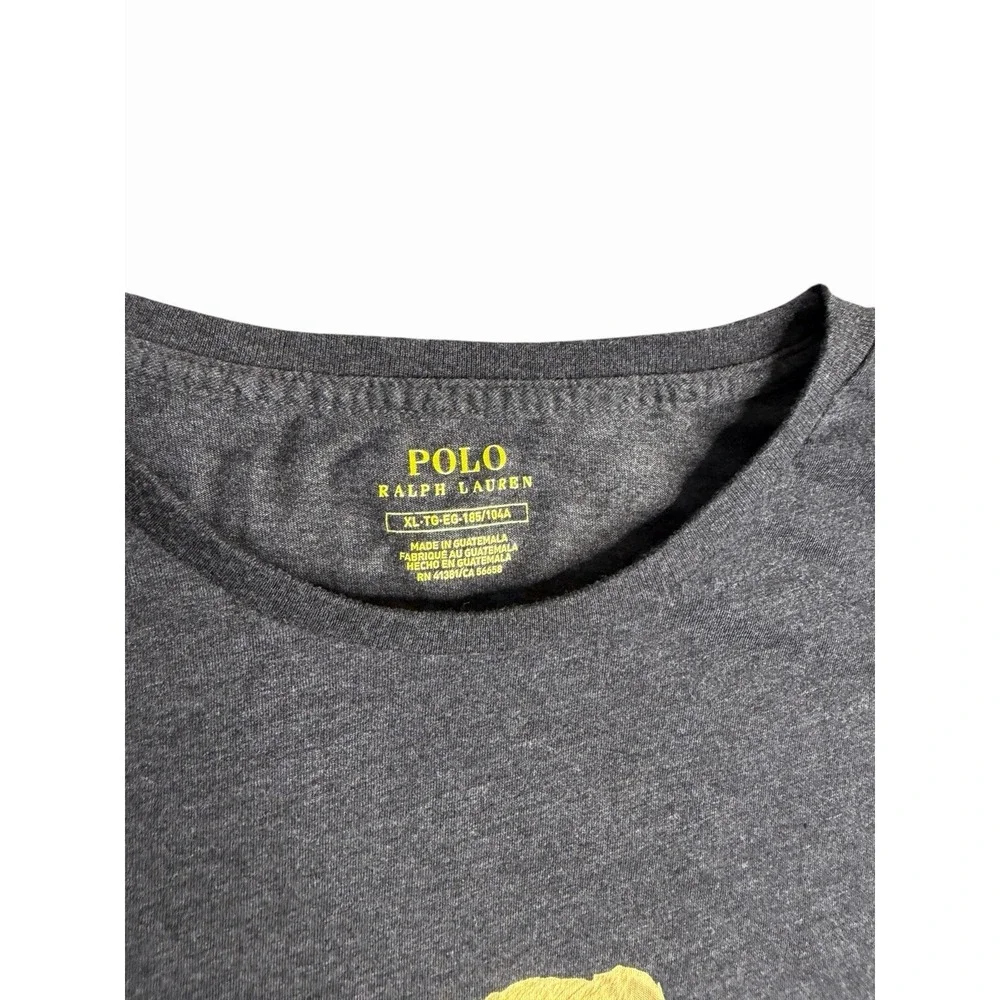 Polo Ralph Lauren Polo‎ Bear Long Sleeve T Shirt Mens XL Gray Graphic Tee